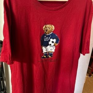 Mens Soccer Themed Polo Bear T-Shirt by Polo Ralph Lauren (Rare)